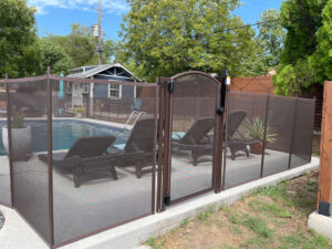 brown right angle with gate