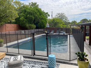 brown right angle with gate