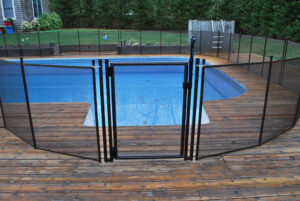 brown gate fencing curved