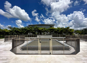 tan and black with gate